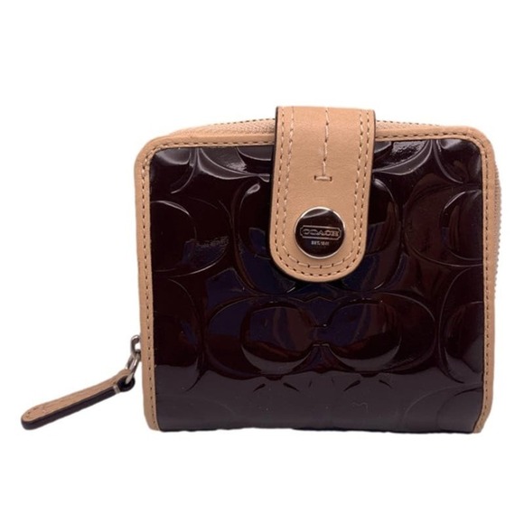 COACH Brown Tan Signature Wallet - Picture 1 of 9